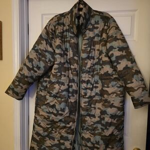 Women's Camouflage Long Puffer Coat